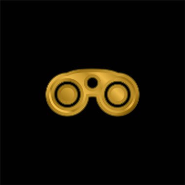 Dürbün altın kaplama metalik simge veya logo vektörü