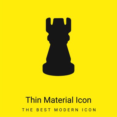 Black Tower Chess Piece Shape minimal bright yellow material icon clipart
