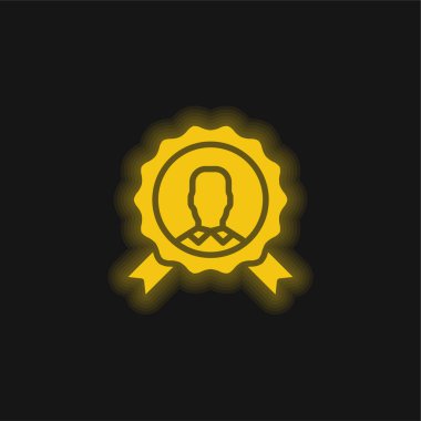 Ödül sarı parlak neon simgesi