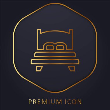 Yatak altın çizgisi prim logosu veya simgesi