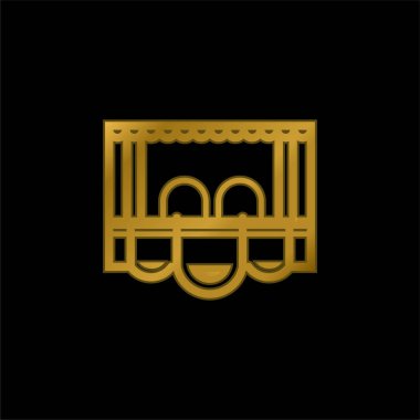 Kutu Koltuğu altın kaplama metalik simge veya logo vektörü