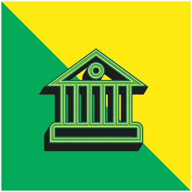 Yeşil ve sarı modern 3D vektör simgesi logosu