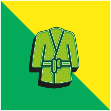 Bornoz Yeşil ve Sarı Modern 3D vektör simgesi logosu