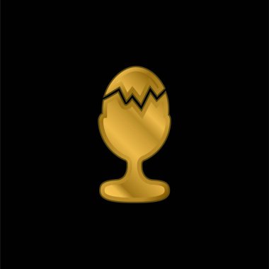 Boiled gold plated metalic icon or logo vector clipart