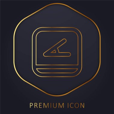Angle Button golden line premium logo or icon clipart