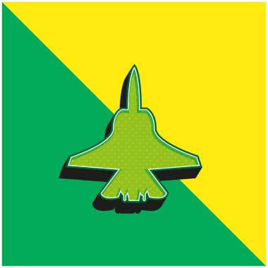 Uçak Bottom Shape Green ve modern 3D vektör logosu