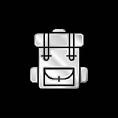 Sırt çantasında gümüş kaplama metalik simge