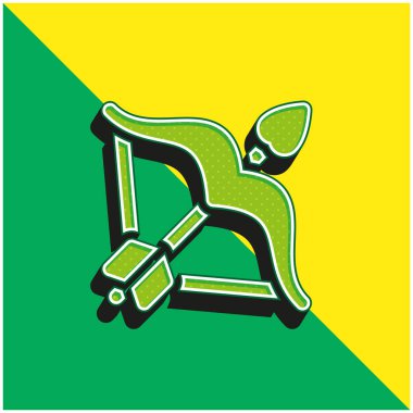 Yeşil ve sarı modern 3d vektör simgesi logosu