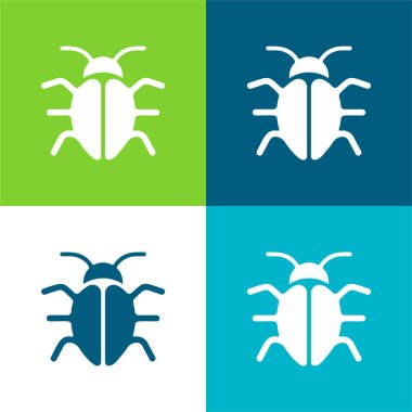 Big Bug Flat four color minimal icon set clipart