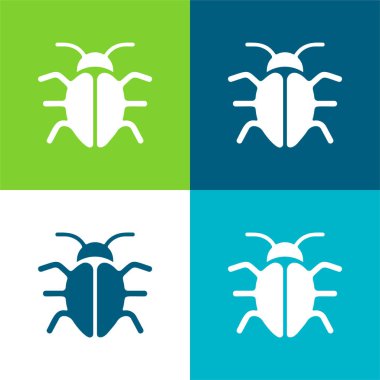 Big Bug Flat four color minimal icon set clipart