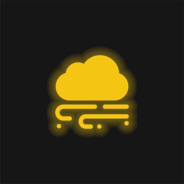 Blizzard yellow glowing neon icon clipart