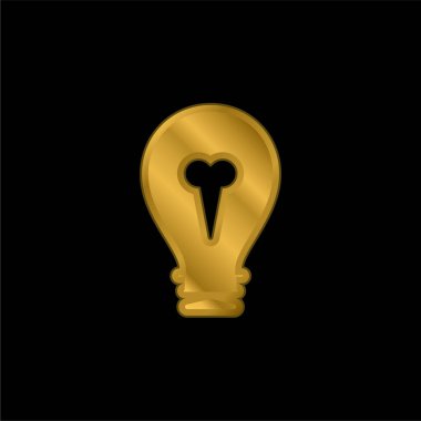 Büyük Ampul altın kaplama metalik simge veya logo vektörü