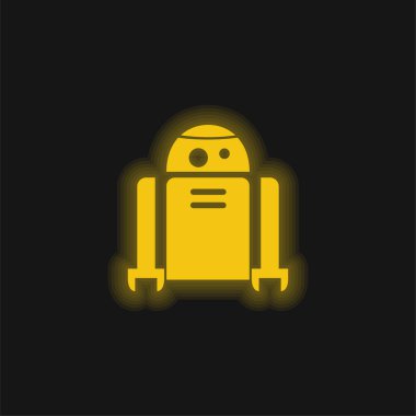 Android Robot sarı parlak neon simgesi