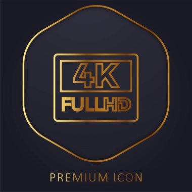 4K FullHD altın çizgi prim logosu veya simgesi