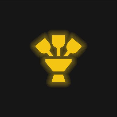 Buket sarı parlak neon simgesi