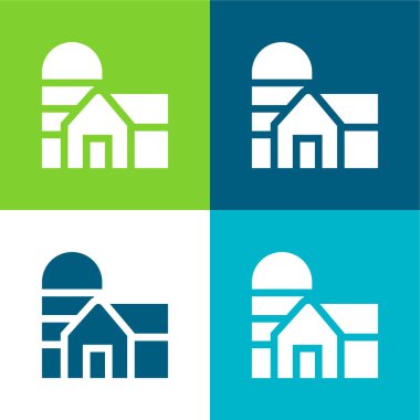 Ahır Düz 4 renk en küçük simge kümesi