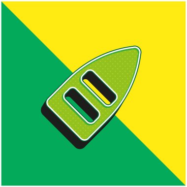 Tekne Yeşil ve Sarı modern 3D vektör simgesi logosu