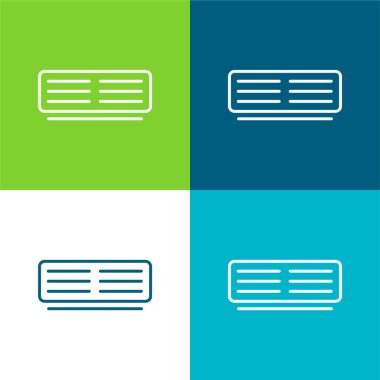 Klima Ana Hattı Aracı Düz 4 renk minimal simgesi seti