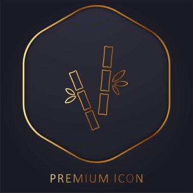 Bamboo Canes golden line premium logo or icon clipart