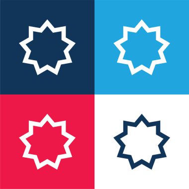 Bah    blue and red four color minimal icon set clipart