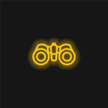 Büyük Binocoular sarı parlak neon simgesi