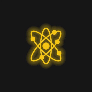 Atom sarısı parlak neon simgesi