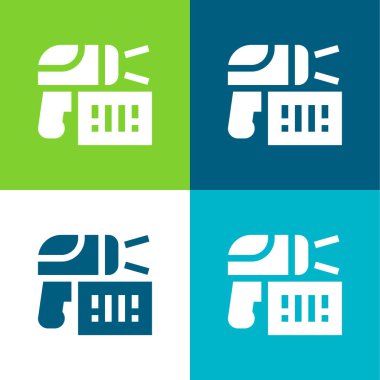 Bar Kodu Düz 4 renk minimal simgesi seti