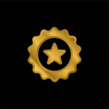 Rozet altın kaplama metalik simge veya logo vektörü