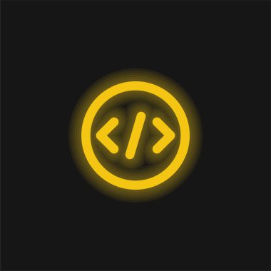 Parlak sarı parlak neon simgesi