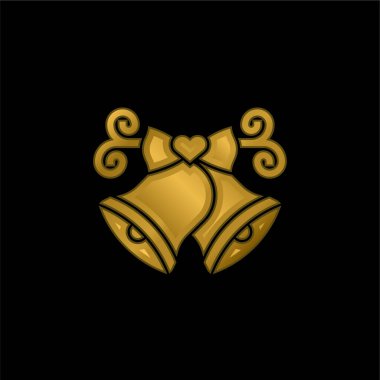 Altın kaplama metalik simge veya logo vektörü