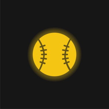 Beyzbol sarısı parlayan neon simgesi