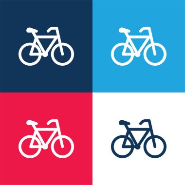 Bisiklet mavi ve kırmızı dört renk en az simge kümesi