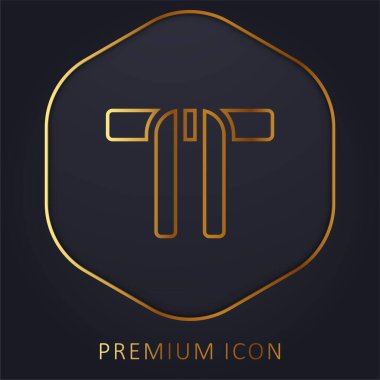 Black Belt golden line premium logo or icon clipart