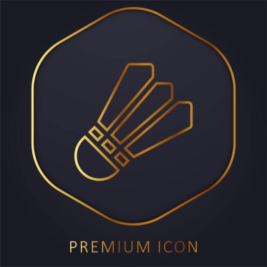 Badminton altın çizgisi prim logosu veya simgesi
