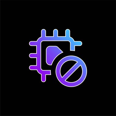 Yasaklanmış mavi eğimli vektör simgesi