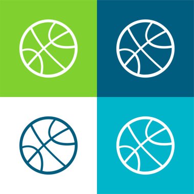 Spor Düz Düz 4 Renk Simgesi Kümesi