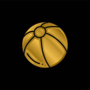 Plaj topu altın kaplama metalik simge veya logo vektörü