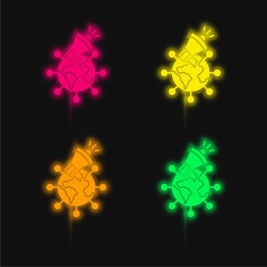 Dört renk parlayan neon vektör simgesi tanıtılıyor