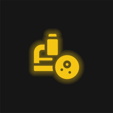 Biopsy yellow glowing neon icon clipart