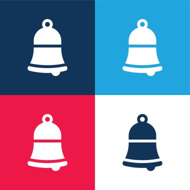 Zil mavi ve kırmızı dört renk minimal simge kümesi