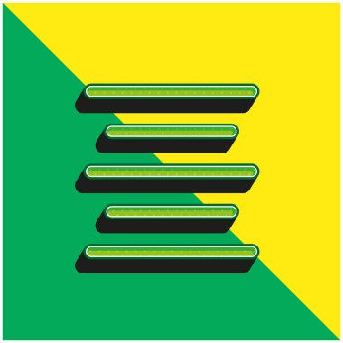 Merkez Yeşil ve Sarı 3D vektör simgesini hizala