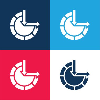 Accessibility blue and red four color minimal icon set clipart