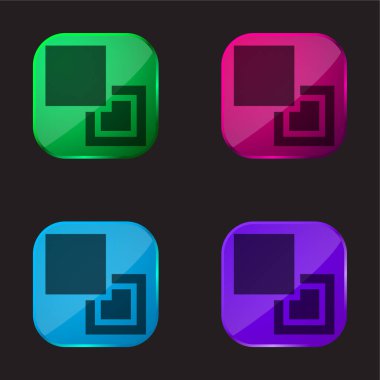 Arkaplan dört renkli cam düğme simgesi