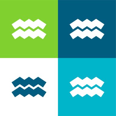 Kova Düz 4 renk simgesi seti