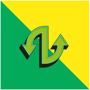 Yeşil ve sarı oklar modern 3d vektör simgesi logosu