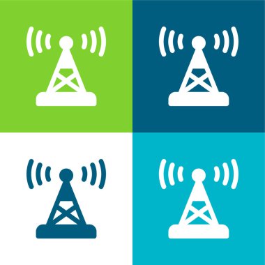 Anten Düz 4 renk en küçük simge kümesi