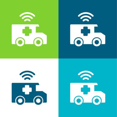 Ambulans Düz Renk en az simge seti