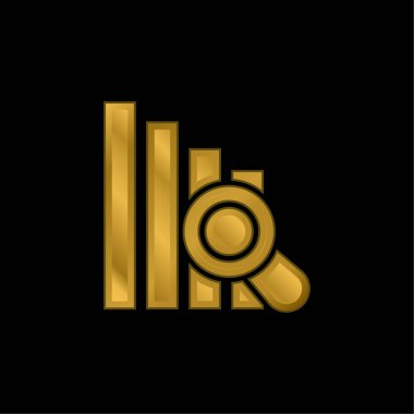 Çubuk Grafik altın kaplama metalik simge veya logo vektörü