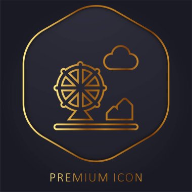 Lunapark altın çizgi prim logosu veya simgesi