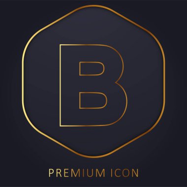 B golden line premium logo or icon clipart